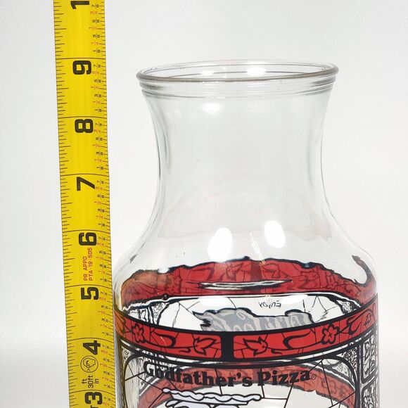 Vintage Godfathers Pizza Coca-Cola Carafe Lot of 2 Anchor Hocking Glass Pitchers - Picture 9 of 11